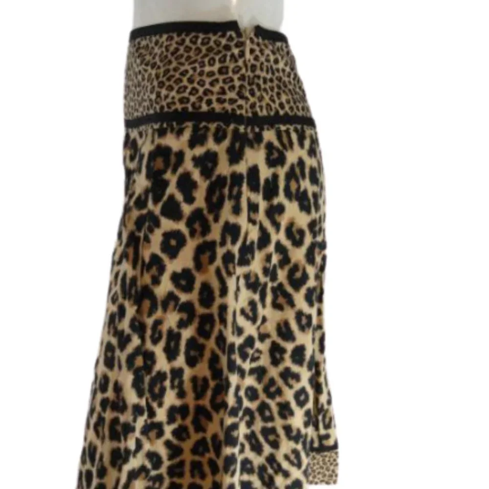 Jones NY Leopard Midi Skirt Tan Size 10 - Picture 2 of 7